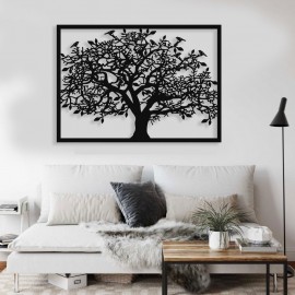 Tek Parça Şeklinde Hayat Ağacı Salon Duvar Oda Ev Aksesuarı Metal Tablo 
