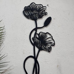 Gelincik Çiçeği Figürlü Metal Duvar Dekoru