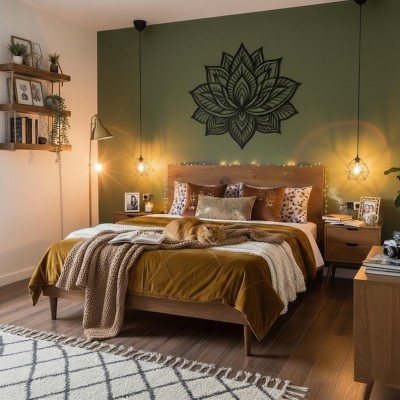 Modern Lotus Çiçeği Metal Duvar Dekoru