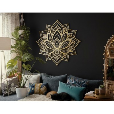 Modern Lotus Çiçeği Metal Duvar Dekoru