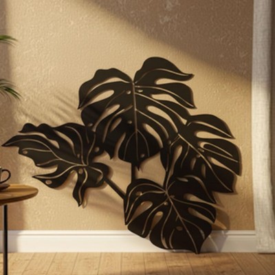 Tropikal Monstera Metal Duvar Tablosu