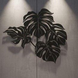 Tropikal Monstera Metal Duvar Tablosu
