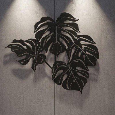 Tropikal Monstera Metal Duvar Tablosu