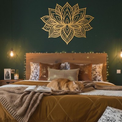 Modern Lotus Çiçeği Metal Duvar Dekoru