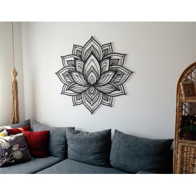 Modern Lotus Çiçeği Metal Duvar Dekoru