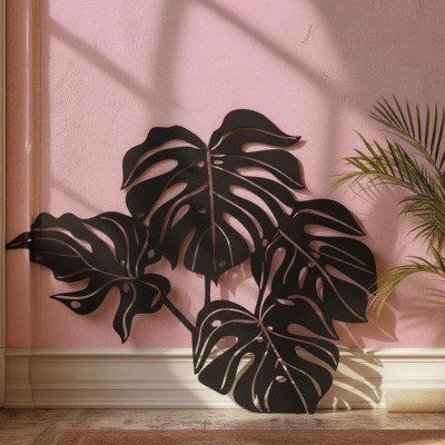 Tropikal Monstera Metal Duvar Tablosu