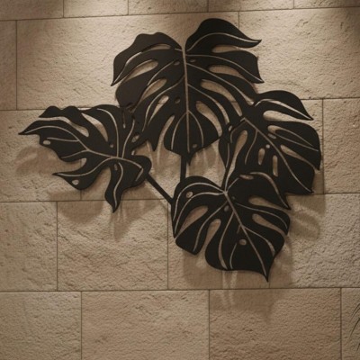 Tropikal Monstera Metal Duvar Tablosu
