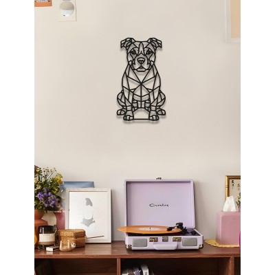 Geometrik Köpek Duvar Sanatı, Siyah Metal Tel Duvar Heykeli, Köpek Severler İçin Modern Ev Dekoru, Minimalist Duvar Panosu, Evcil Hayvan Sahiplerine Hediye