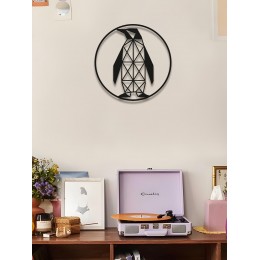 Geometrik Penguen Duvar Sanatı, Metal Hayvan Dekoru, Minimalist Duvar Panosu, Onun veya Onun İçin Modern Sanat Hediyesi, Nordik Ev Dekoru