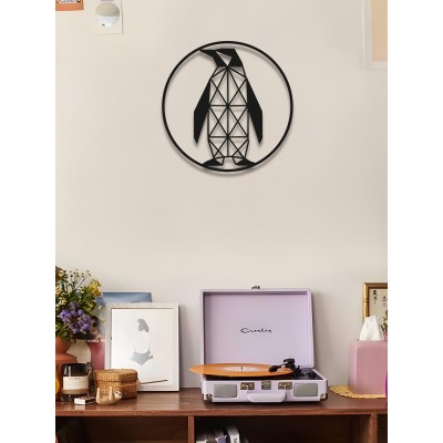 Geometrik Penguen Duvar Sanatı, Metal Hayvan Dekoru, Minimalist Duvar Panosu, Onun veya Onun İçin Modern Sanat Hediyesi, Nordik Ev Dekoru
