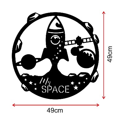 My Space Rocket Metal Tablo Duvar Oda Ev Aksesuarı