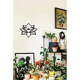 Lotus Çiçeği Metal Tablo Duvar Oda Ev Aksesuarı