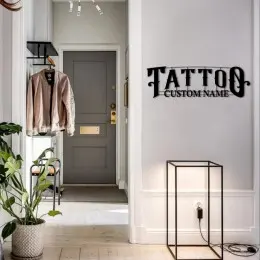 Kişiye Özel Metal Dövme Duvar Tablosu – Dövme Temalı Duvar Dekoru, Monogramlı Özel Tabela, Kişisel İsimli Stüdyo Tabelası, Dövme Dükkanı Duvar Süsü