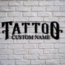 Kişiye Özel Metal Dövme Duvar Tablosu – Dövme Temalı Duvar Dekoru, Monogramlı Özel Tabela, Kişisel İsimli Stüdyo Tabelası, Dövme Dükkanı Duvar Süsü