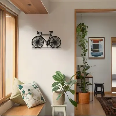 Metal Bisiklet Duvar Sanatı, Minimalist Bisiklet Temalı Ev Dekoru, Siyah Metal Bisiklet Duvar Panosu, Modern Endüstriyel Duvar Dekoru, Bisiklet Tutkunlarına Hediye