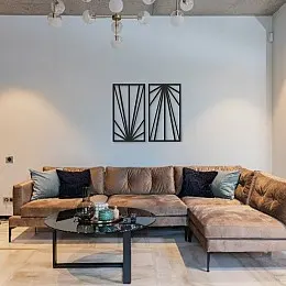 Art Deco 2'li Set Duvar Oda Ev Aksesuarı Metal Tablo,Duvar Süsü Ve Duvar Aksesuarı 