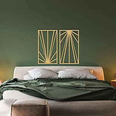 Art Deco 2'li Set Duvar Oda Ev Aksesuarı Metal Tablo,Duvar Süsü Ve Duvar Aksesuarı 