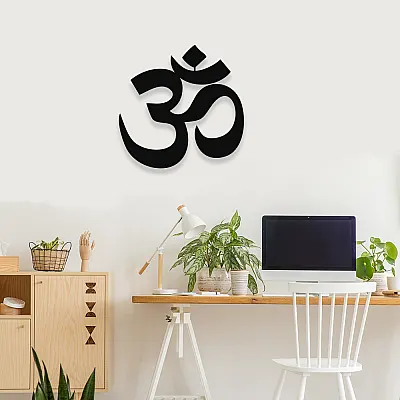 NEW JARGON Ohm "Om" Yoga Sembolü Metal Duvar Dekoru İç Mekan İçin Metal Tablo 50x50 Cm