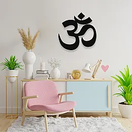 NEW JARGON Ohm "Om" Yoga Sembolü Metal Duvar Dekoru İç Mekan İçin Metal Tablo 50x50 Cm