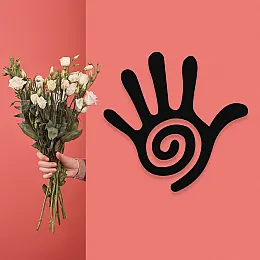 NEW JARGON Aum Yoga Zen Eli Hand Tasarımı Metal Set Dekoratif İç Mekan İçin Metal Tablo 50x50 cm