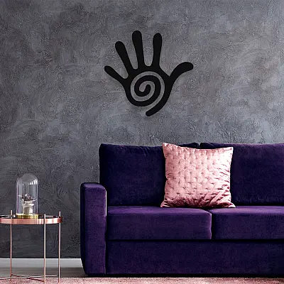 NEW JARGON Aum Yoga Zen Eli Hand Tasarımı Metal Set Dekoratif İç Mekan İçin Metal Tablo 50x50 cm