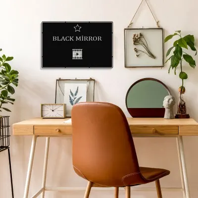 Benim Favori Dizim Black Mirror Tasarım Metal Tablosu 50x32cm