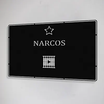 Benim Favori Dizim Narcos Tasarım Metal Tablosu 50x32cm