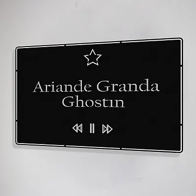 Benim Favori Şarkı Ghostin ve Şarkıcım Ariande Granda Tasarım Metal Tablosu 50x32cm