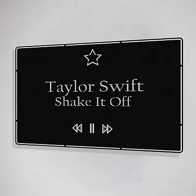 Benim Favori Şarkı Shake It Off ve Şarkıcım Taylor Swift Tasarım Metal Tablosu 50x32cm