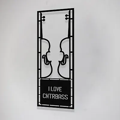 Çerçeve İçinde I Love Cntrbass Tasarım Metal Tablosu 70x25cm