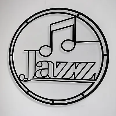 Çerçeve İçinde Jazz Müzik ve Nota Tasarım Metal Tablosu 50x50cm