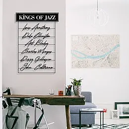 Çerçeve İçinde King Of The Jazz Tasarım Metal Tablosu 70x48cm