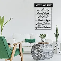 Çerçeve İçinde King Of The Jazz Tasarım Metal Tablosu 70x48cm