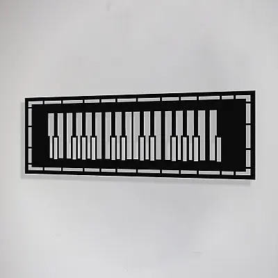 Çerçeve İçinde Modern Jazz Music ve Piyano Tasarım Metal Tablosu 70x25cm