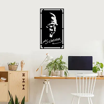 NEW JARGON Çerçeve İçinde Mustafa Kemal Atatürk Potresi Metal Dekoratif İç Mekan İçin Metal Tablo 50x30 cm NEW JARGON Çerçeve İçinde Mustafa Kemal Atatürk Potresi Metal Dekoratif İç Mekan İçin Metal Tablo 50x30 cm
