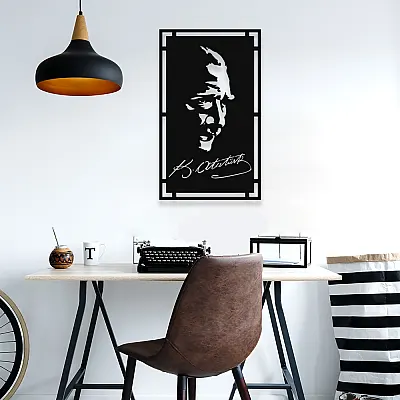 NEW JARGON Çerçeve İçinde Mustafa Kemal Atatürk Potresi Metal Dekoratif İç Mekan İçin Metal Tablo 50x30 cm NEW JARGON Çerçeve İçinde Mustafa Kemal Atatürk Potresi Metal Dekoratif İç Mekan İçin Metal Tablo 50x30 cm