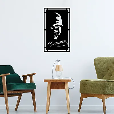 NEW JARGON Çerçeve İçinde Mustafa Kemal Atatürk Potresi Metal Dekoratif İç Mekan İçin Metal Tablo 50x30 cm NEW JARGON Çerçeve İçinde Mustafa Kemal Atatürk Potresi Metal Dekoratif İç Mekan İçin Metal Tablo 50x30 cm