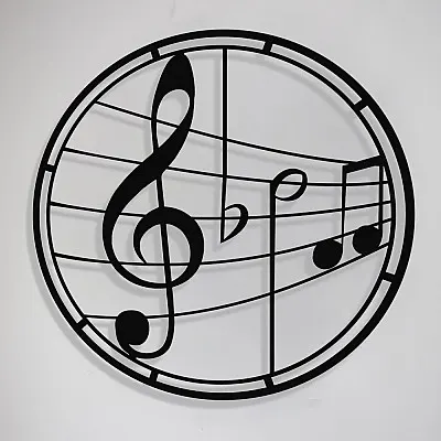 Çerçeve İçinde Solfeş Anahtarı ve Notalar Tasarım Metal Tablosu 50x50cm