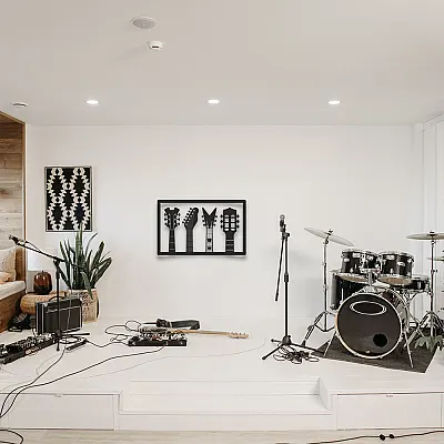Dörtlü Gitar Duvar Oda Ev Aksesuarı Metal Tablo 