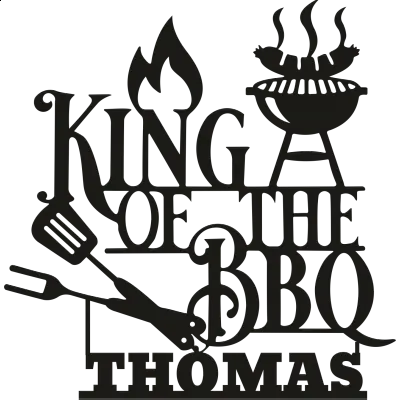 kıng of the bbq custom name Duvar Oda Ev Aksesuarı Metal Tablo 