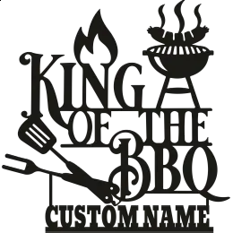 kıng of the bbq custom name Duvar Oda Ev Aksesuarı Metal Tablo 