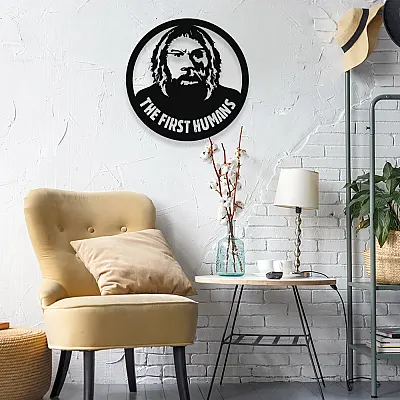 İlk İnsan The First Humans Duvar Oda Aksesuarı Metal Dekoratif İç Mekan İçin Metal Tablo 50x50 cm