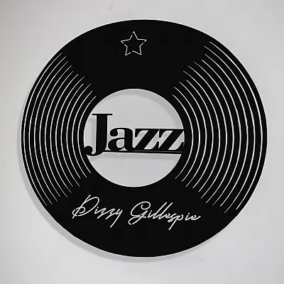 Jazz Müziğin Kralı Dizzy Gillespie Tasarım Metal Tablosu 50x50cm