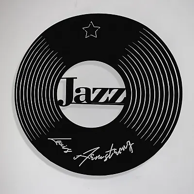 Jazz Müziğin Kralı Louis Armstrong Tasarım Metal Tablosu 50x50cm