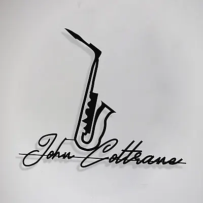 Jazz Müzik Saksafon ve John Coltrane Tasarım Metal Tablosu 65x58cm
