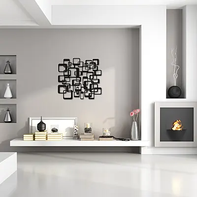 Kareli Soyut Duvar Oda Ev Aksesuarı Metal Tablo 