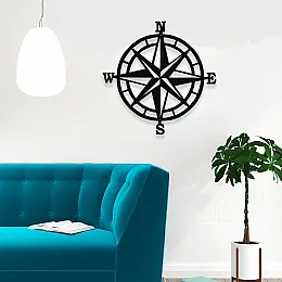 NEW JARGON Kuzey Güney Doğu Batıyı Göstersen Pusula Metal Dekoratif  İç Mekan İçin Metal Tablo 50x50 cm
