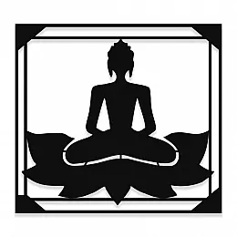 NEW JARGON Lotus Çiçeği Üzerinde Buda Zen Yoga Yapan Kadın Metal Dekoratif İç Mekan İçin Metal Tablo 50x40 cm