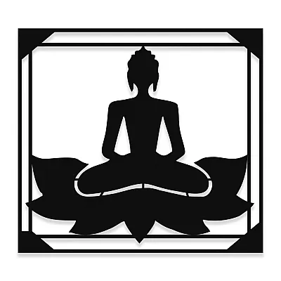 NEW JARGON Lotus Çiçeği Üzerinde Buda Zen Yoga Yapan Kadın Metal Dekoratif İç Mekan İçin Metal Tablo 50x40 cm