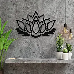 NEW JARGON Lotus Çiçeği Yoga Çiçeği Duvar Oda Aksesuarı Metal Dekoratif İç Mekan İçin Metal Tablo 50x50 cm